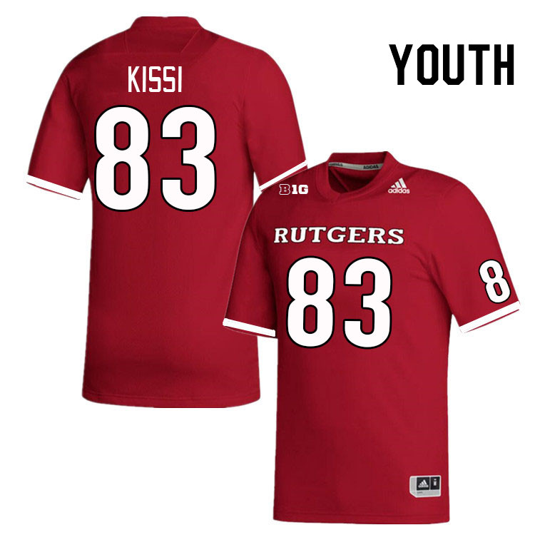 Youth #83 Bryce Kissi Rutgers Scarlet Knights College Football Jerseys Stitched Sale-Scarlet - Click Image to Close